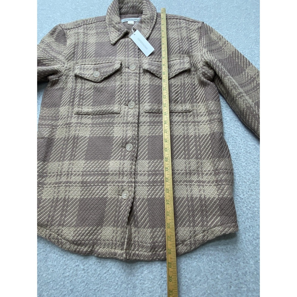 Outerknown Blanket Shirt Jacket Mens S Brown Plaid Quilted Lined Shacket - Picture 8 of 15